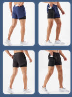 Shorts De Correr Para Hombre 2 En 1 Secado Rápido Entrenamiento De Gimnasio Fitness Running Pantalones De Verano Shorts Deportivos Con bolsillos exteriores - details 16