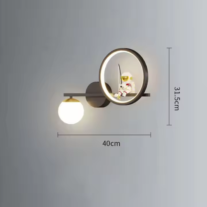 Lámpara de pared de astronauta nórdica para niños, luz de noche montada en la pared, decoración de pared moderna minimalista para interiores, luz Led - 1