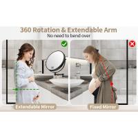Espejo de baño de afeitado de pared, espejo para baño montado en la pared, brazo oscilante de espejo montado en la pared