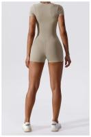 Mono de Yoga de Manga Corta para Mujer Ajustado Secado Rápido Entrenamiento de Danza Traje de Fitness Conjunto de Salto Alto Material Exterior de Nylon - details 4