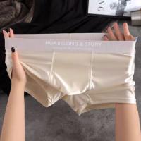Calzoncillos tipo bóxer de seda satinada fina y transpirable, calzoncillos de cintura media, bóxers de seda helada, lencería sin costuras, ropa interior para hombres - details 10