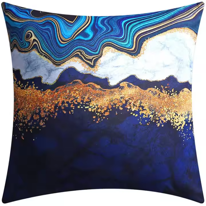 Funda de almohada nórdica con estampado de flores, cubierta de cojín de doble cara para sofá, sala de estar, oficina, 45cm, decoración del hogar - 1