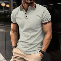 Camisa POLO Casual para Hombre Solapa Acanalada Botón De Moda Color Sólido De Negocios - details 1