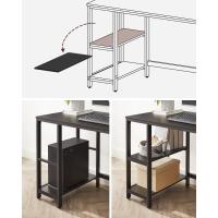 Escritorio con 2 Estantes a la Izquierda o a la Derecha, Mesa de Trabajo, para Salón Oficina, Estructura de Acero, Industrial, Marrón Rústico y Negro Tinta LWD47X - details 67