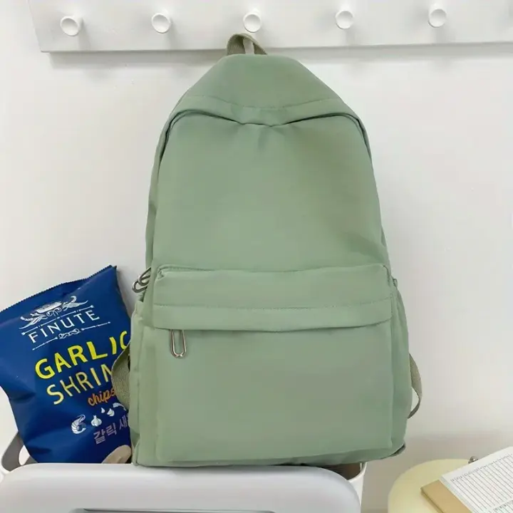 Mochila escolar impermeable de gran capacidad para mujer, mochila escolar con cremallera suave, Color sólido, mochila informal para adolescentes y niñas, suministro para estudiantes - 1
