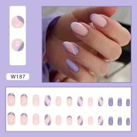 Artículo de Uñas de Almendra Desmontable con Diseño de Ondas Conjunto Completo de Puntes de Uñas Falsas Francéses de Tacón Alto - details 4