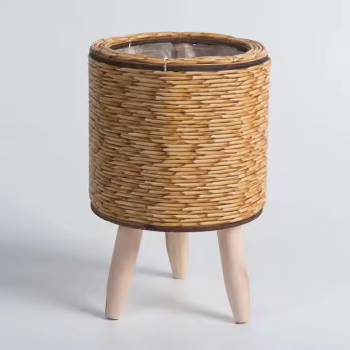 ETA de ratán triangular de alta calidad, con patas desmontables, Eternos de mano, soporte para plantas tejido - 1