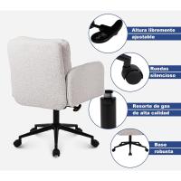 Silla Oficina de Respaldo Alto, Cómoda Silla Tocador con Altura Ajustable, Sillas Ordenador para Hogar y Dormitorio, Crema - details 29