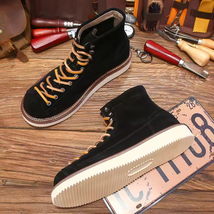 Zapatos de cuero de vaca puro de gama alta estilo casual de herramientas zapatos de tablero de caña alta - 1