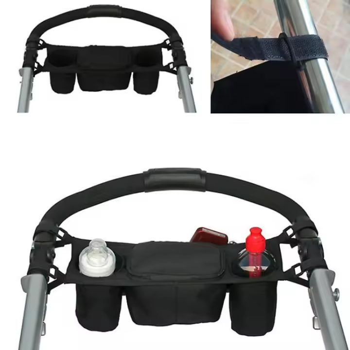 Alojamiento para cochecito con portavacos Negro - 1