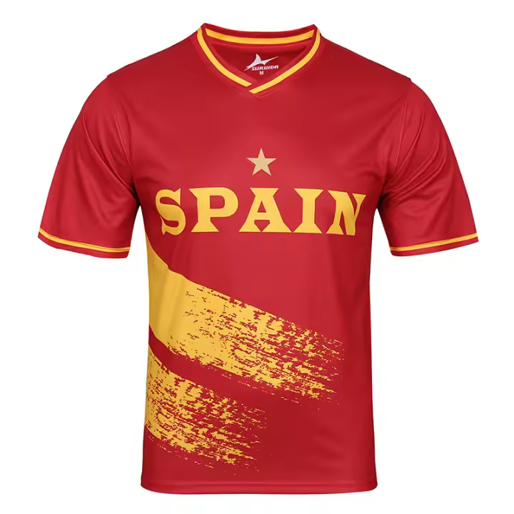 Camiseta de fútbol de españa, uniforme de equipo de Copa Europea - 1