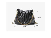 Bolsos de mujer de gran capacidad a la moda, nuevo bolso de mensajero de cadena plisada con textura de alta calidad en color sólido. - details 16