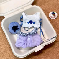Pastel de frutas, ropa de muñeca de algodón de 10cm, traje súper bonito, ropa para muñeca de 10cm, conjunto de ropa para vestir de muñeca de arándanos encantadores - details 13