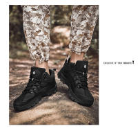 Zapatos de senderismo de estilo clásico para hombre, zapatillas antideslizantes con cordones resistentes al desgaste, deportivas para correr al aire libre, novedad - details 15