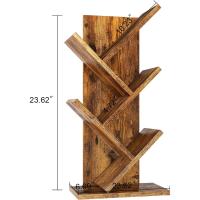 Estantería de árbol, Librería Alta de 6 Niveles Estantería Estrecha de madera con cajones para Sala de Estar, Dormitorio 38×19×112CM Marrón Rústico - details 17