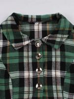 2025 nuevo Hepburn Retro Turn-Down Collar Plaid Rockabilly vestidos de Navidad mujeres invierno 3/4 longitud manga bolsillos vestido elegante - details 3
