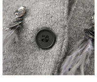 Suéter con fragancia pequeña, bolsillos con lentejuelas, pluma de diamante con bordado, novedad, 2024 - details 4
