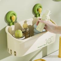 Estante de almacenamiento con ventosa de gran capacidad, estante de almacenamiento para baño montado en la pared, ahorro de espacio, soporte de carga fuerte con orificio de drenaje - details 12