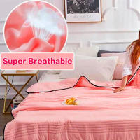 Edredón transpirable fresco de verano, cómoda manta de efecto frío de doble cara para dormitorio y sala de estar - details 1