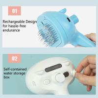 Peine en aerosol para el pelo de mascotas, autolimpiante, colorido, antisalpicaduras, cepillo eléctrico para gatos, botón de liberación, herramienta de aseo - details 3