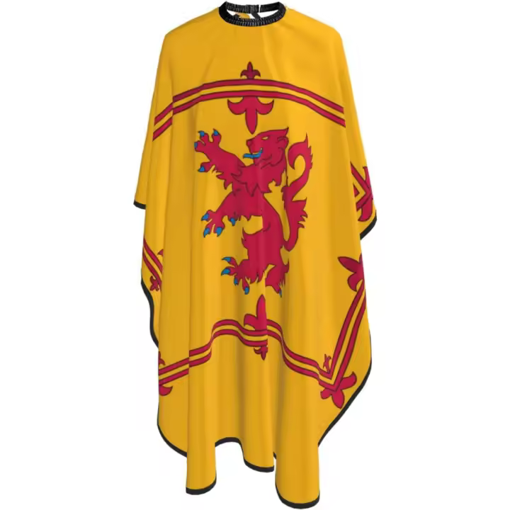 Capa de peluquero con bandera de Escocia - Capa de corte de pelo impermeable para peluquería profesional con cierre a presión ajustable - Delantal de corte de pelo para estilista y uso doméstico - 55''X66'' - 1
