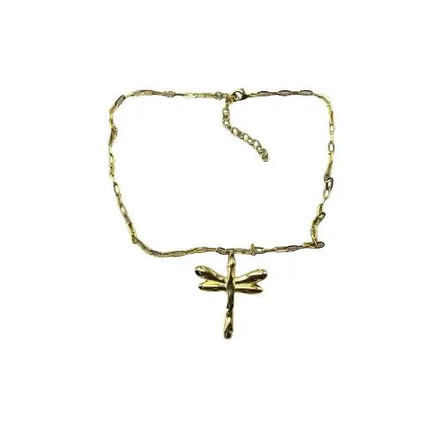 UNO DECollar Chapado en Oro de Libélula, 42 + 6cm, Collar de Moda para Mujeres, Regalo de San Valentín - 1