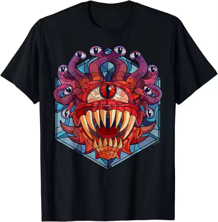 Camiseta de Vidrio Tachado de Dungeons & Dragons Moda para Hombres - 1