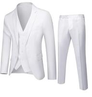 Traje ajustado de 2 piezas para hombre, Blazer de un botón, vestido, chaqueta de negocios, chaleco y pantalón - details 10