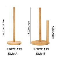 Base antideslizante, soporte para papel de cocina en rollo de madera, soporte de papel desechable Simple estable, soporte de pañuelos Vertical reutilizable para sala de estar - details 0