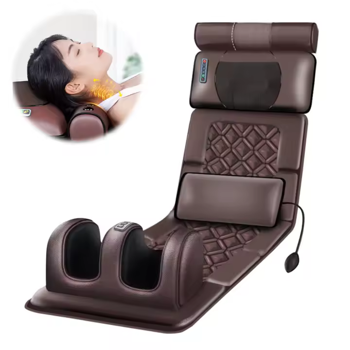 Colchón de masaje eléctrico, cojín masajeador con calefacción vibratoria para cuello, espalda, pie, dolor de cuerpo completo, alivio del estrés, relajación corporal - 1