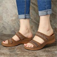 Zapatillas de tacón de cuña para mujer, zapatos informales de verano - details 1