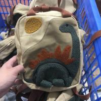 Mochila de Niños Bordada de Dinosaurio Bolsa de Escuela de Lona para Niños y Niñas - details 0