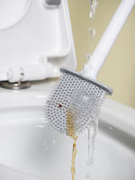 Cepillo De Inodoro Mini De Silicona Con Base Antifugas Y Cerdas Flexibles Para Baño Cepillo Rápido Secado Soporte Eco-amigable - details 5