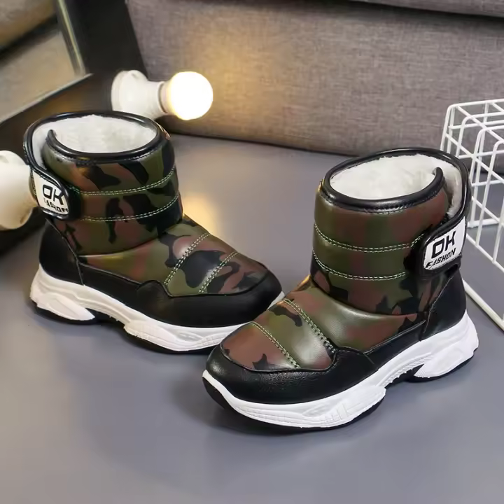 Botas de nieve antideslizantes para niños y niñas, zapatos cálidos informales multifuncionales de suela suave, estilo coreano, a la moda, invierno - 1