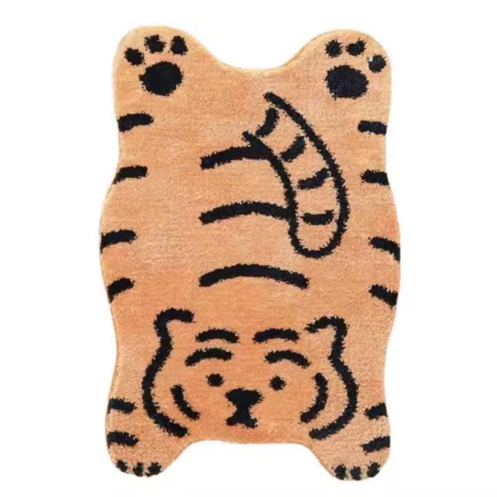 Alfombra de entrada, alfombra de Cachemira de imitación de tigre súper suave, alfombra antideslizante para el suelo, alfombras bonitas para el suelo del dormitorio - 1