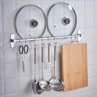 Estante de almacenamiento de acero inoxidable para cocina, colgante de pared para cuchillos, multifunción, sin perforaciones - details 0