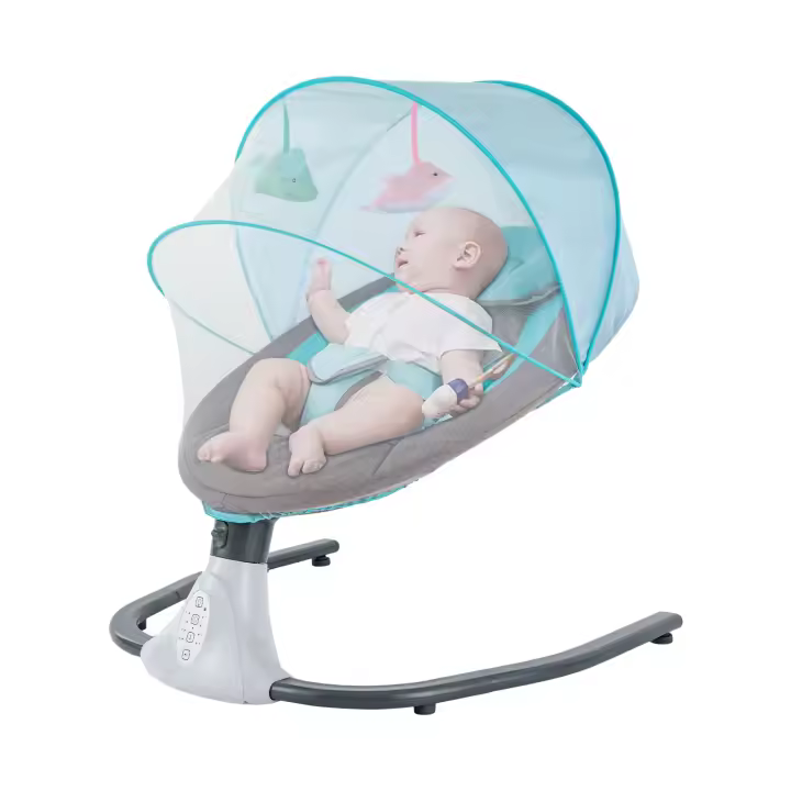 Balancín para bebé, electrónico, mecedora Bluetooth, columpio para música USB y juguetes para 0-12meses, 3-12kg - 1