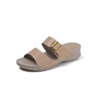 Sandalias de moda con tacón inclinado para mujer, nuevo conjunto con hebilla de cinturón, punta cuadrada, pantuflas de una sola pieza con dedos expuestos y tacones altos - details 3
