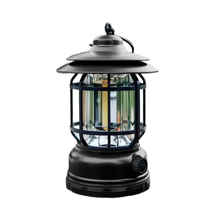Luz de camping con batería recargable USB, luz de camping vintage, luz LED colgante impermeable para tiendas de campaña, para senderismo y pesca - 1