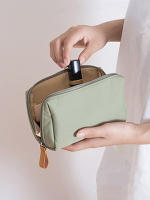 Bolso De Maquillaje Pequeño Para Mujer Y Niñas Color Verde/Rosa/Azul Impermeable Portátil Bolsa De Viaje Para Labiales Y Cosméticos - details 3