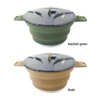 Hervidor de silicona para exteriores, utensilios de cocina plegables portátiles para picnic, olla resistente al calor, equipo fresco para acampar - details 10