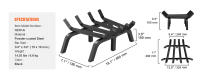SucceBuy Rejilla para leña para chimenea, rejilla para quemar leña de alta resistencia con 6 patas de soporte, barras de acero sólido con recubrimiento en polvo de 3/4 pulgadas para chimenea interior y exterior - details 5