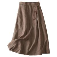 Falda Midi de Verano de Cintura Alta Color Sólido, Cintura Elástica, Borla Grande, Vestido de Moda Callejera para Mujeres - details 6