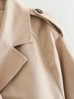 Gabardina recortada de manga larga para mujer, chaqueta de diseño recortado, abrigos sueltos informales de calle, Top elegante - details 2