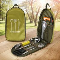 Juego de viaje organizador de utensilios de accesorios de cocina de acero inoxidable de 8 piezas para Camping Picnic - details 3