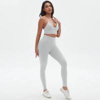 Conjunto de yoga de cintura alta para mujer, sujetador deportivo transpirable, mallas, equipo de fitness para levantamiento de pecho - details 29