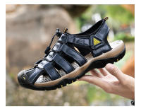 Sandalias de piel auténtica para hombre, zapatos informales para la playa, calzado deportivo antideslizante para exteriores, zapatos romanos de talla grande 38-48 - details 22
