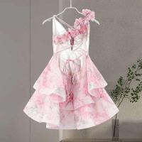 Mini vestido elegante con estampado ral, Espalda descubierta, sin mangas, dobladillo, Vestidos apilables, Vestidos dulces A e, ropa de fiesta para mujer nueva 2025 - details 11