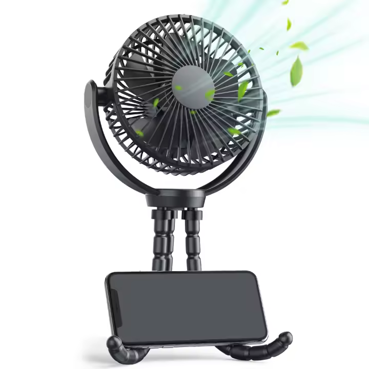 Ventilador Portátil USB de 6 Pulgadas Velocidad Variable, Recargable, con Soporte Flexible - 1