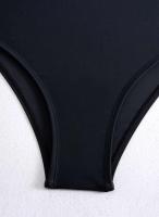 Traje de baño de una pieza acolchado vintage para mujer, elástico de corte alto con control de barriga, traje de baño con cuello cuadrado - details 30